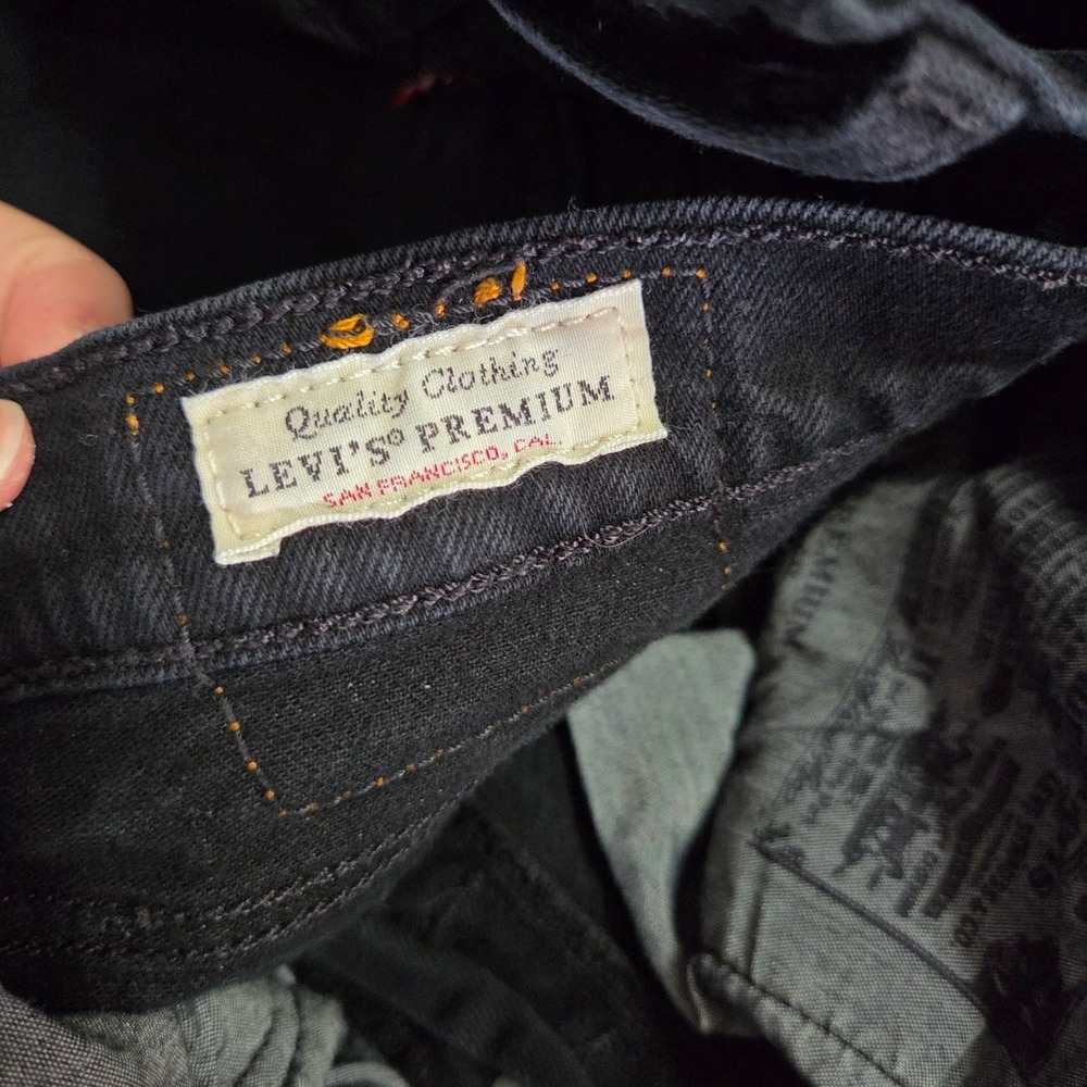 Levi's Premium 501 Big E Black Jeans 28x29 High Rise Button Fly Straight Leg - Picture 16 of 16